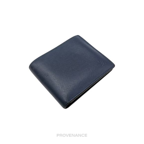 🔴 Louis Vuitton Amerigo Wallet - Navy Blue Taiga Leather - Picture 4 of 12